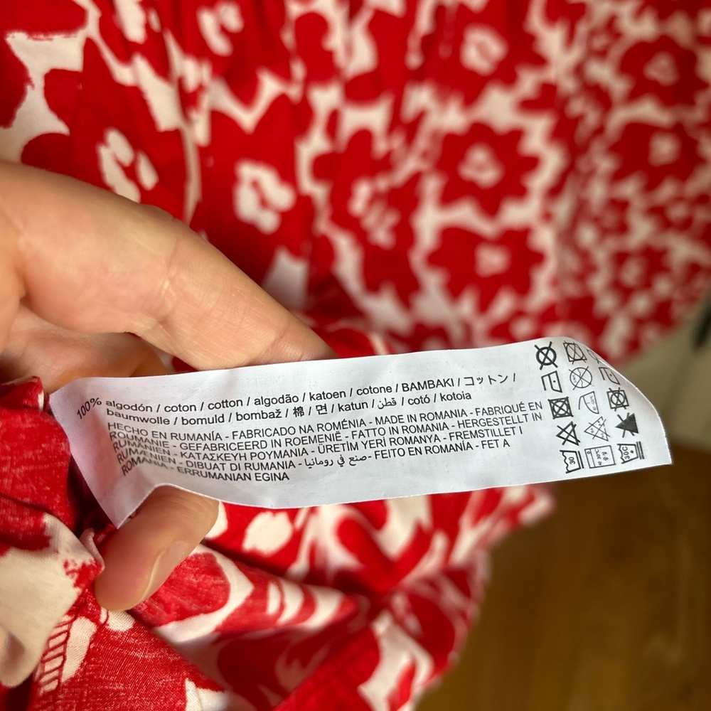 ZARA boho Floral Red Maxi Dress - Picture 9 of 11